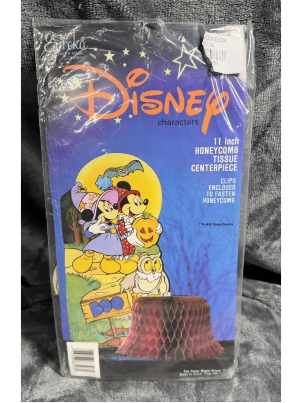 Vintage Disney Mickey Minnie Halloween Honeycomb Centerpiece 11 Inch By Eureka